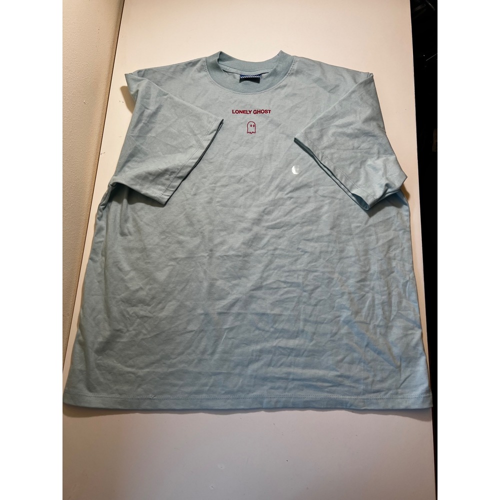 Lonely Ghost Mens Crew Neck T-Shirt M Baby Blue Short Sleeves